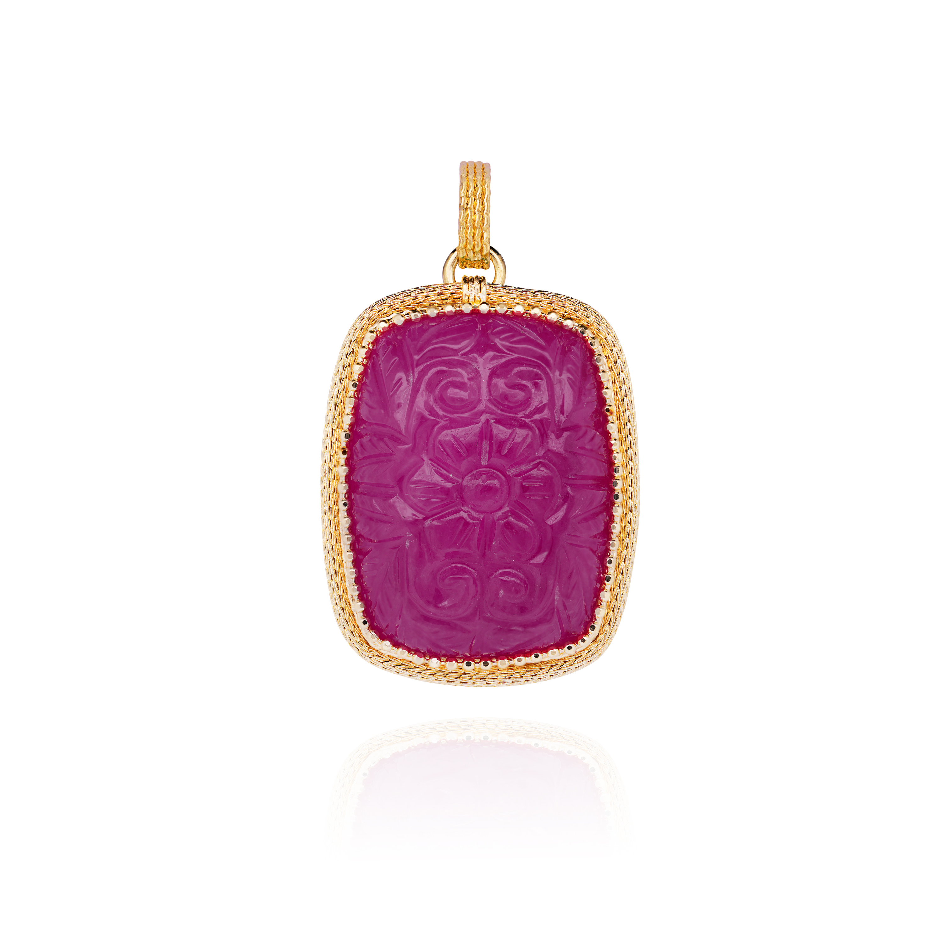 Violetta Carved Pink Jade Pendant